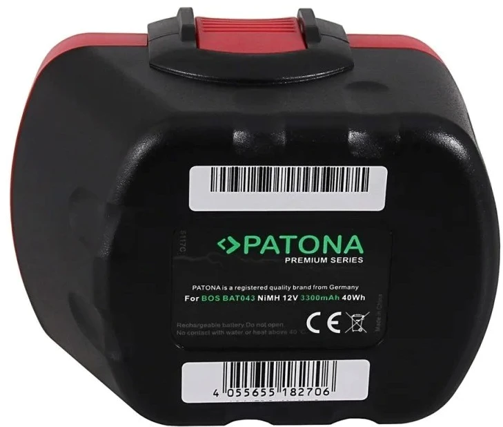 PATONA Replacement battery Bosch BAT043, BAT045, 12 V 3300 mAh Ni-MH