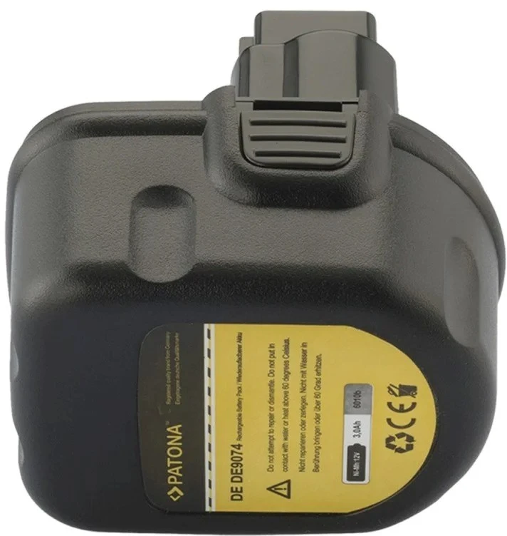 Juodas & Decker Patona Replacement battery for DeWalt DE9071 DE9072 Juodas & Decker Würth 12V 3000mAh Ni-MH Juodas