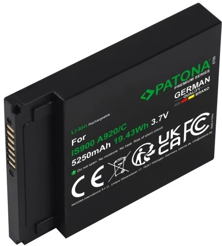 Spausdintuvas PATONA Replacement battery PAX A920 IS900 3.7 V 5250 mAh Li-Ion