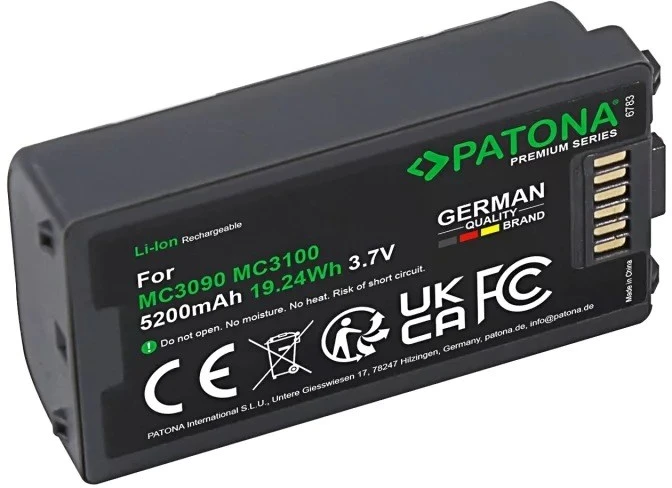 Spausdintuvas PATONA Replacement battery Symbol MC3090, MC3100, 3,7 V 5200 mAh Li-Ion