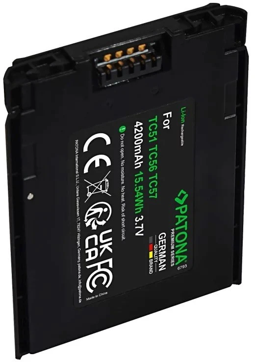 PATONA Replacement battery Zebra TC51 TC56 TC57, 3.7 V 4200 mAh Li-Ion