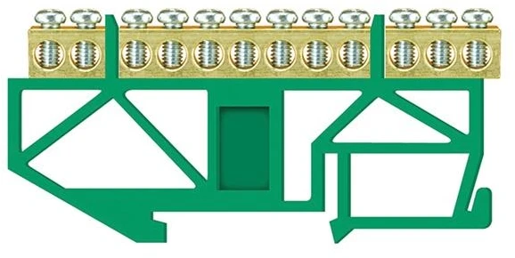 Įžeminimo kaladėlė Pawbol LZ 12/Z, DIN, 12×16 mm², žalia
