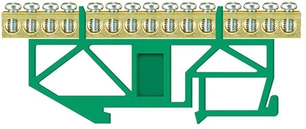 Įžeminimo kaladėlė Pawbol LZ 15/Z, DIN, 15×16 mm², žalia