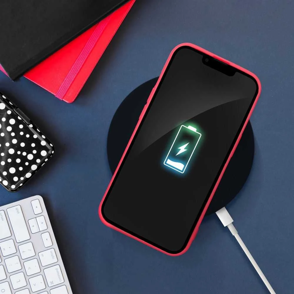 OEM dėklas, skirtas „iPhone 14“ silikonui, persikų spalvos