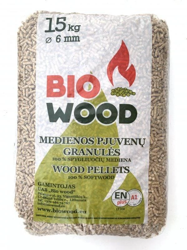 Stelmet Medienos pjuvenų granulės, 15 kg