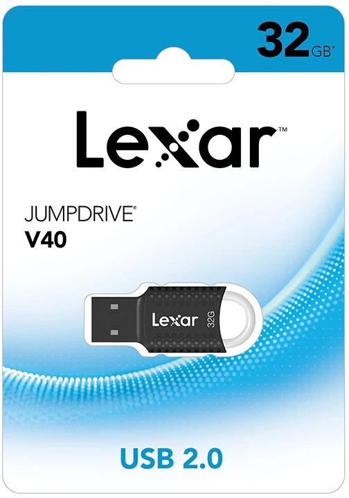Lexar | USB atmintinė | JumpDrive V40 | 32 GB | USB A tipo | Juodas