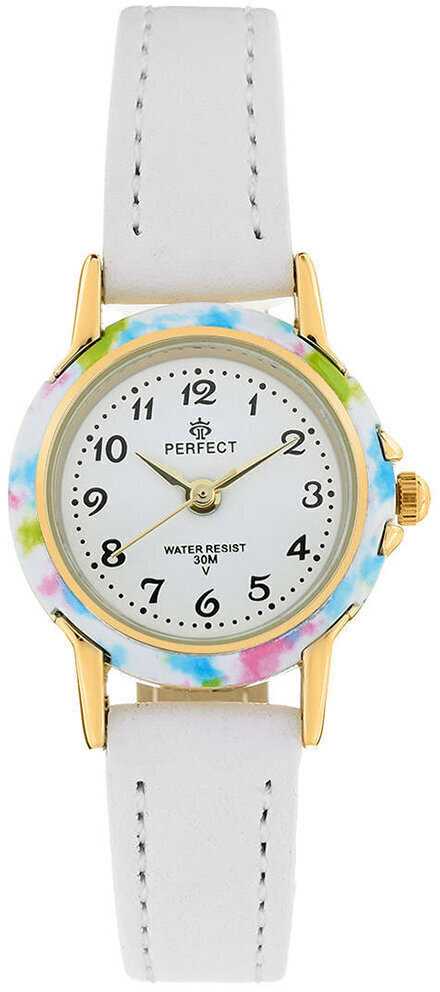 CHILDREN'S WATCH PERFECT LP284-05 communion watch - baltas/color + BOX (zp809g)