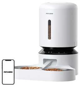 Petlibro Granary maisto dozatorius su dvigubu dubeniu, Wifi, 5L (baltas)