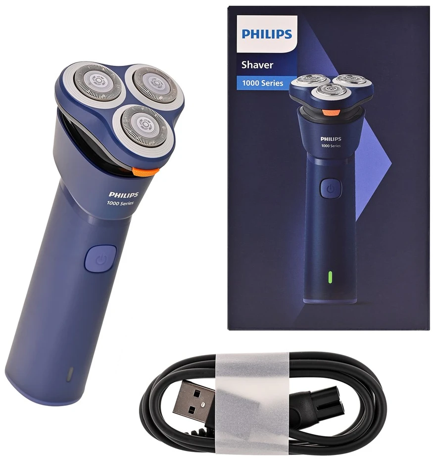 „Philips 1000“ serijos S1881/00 vyriškas skustuvas Rotacinis skustuvas, tamsiai mėlynas