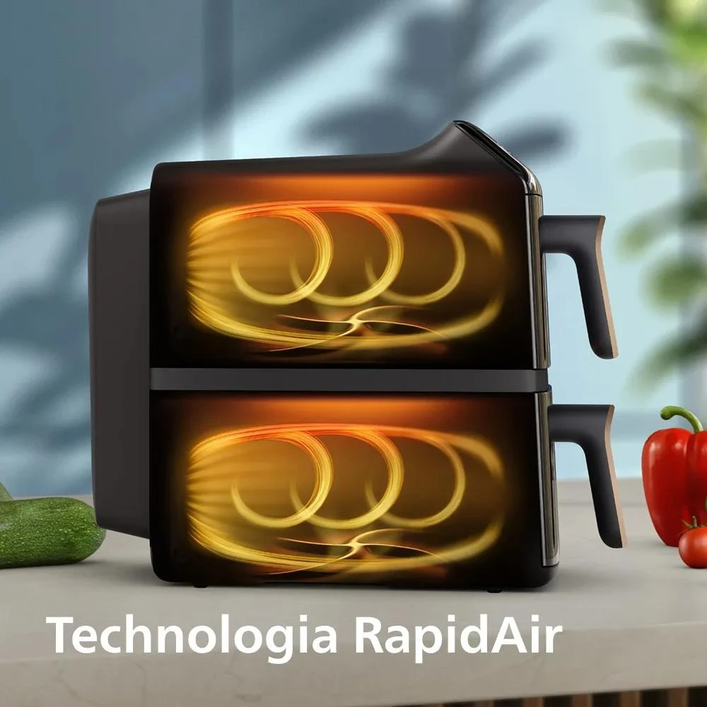 Karšto oro gruzdintuvė Philips 4000 ser. „Airfryer“ su 2 krepšeliais, 2750 W