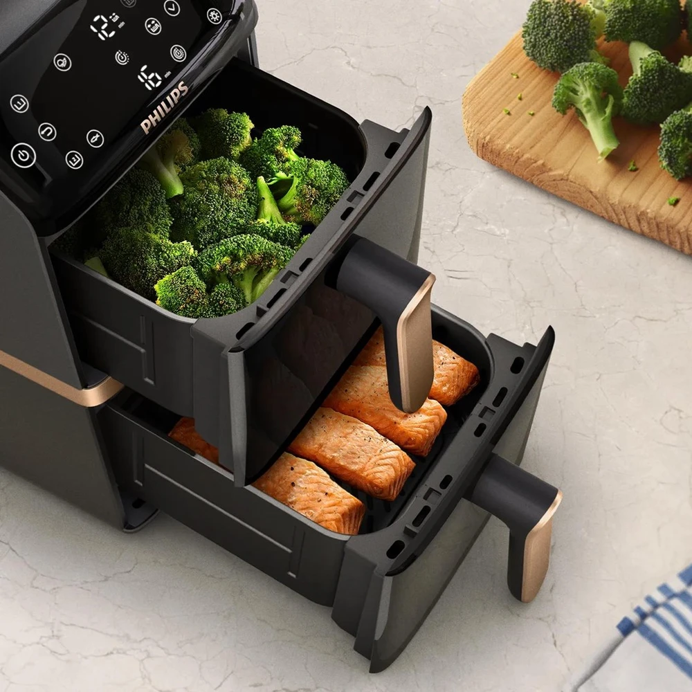 Karšto oro gruzdintuvė Philips 4000 ser. „Airfryer“ su 2 krepšeliais, 2750 W
