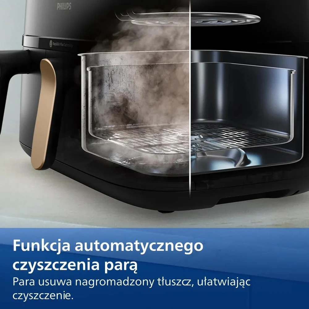 Dviejų krepšelių gruzdintuvė su garų funkcija Philips 5000 series NA552/00, 9 l