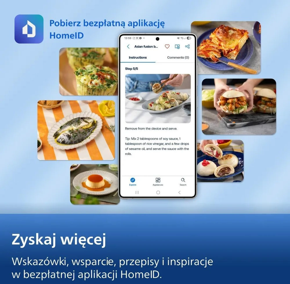 Dviejų krepšelių gruzdintuvė su garų funkcija Philips 5000 series NA552/00, 9 l
