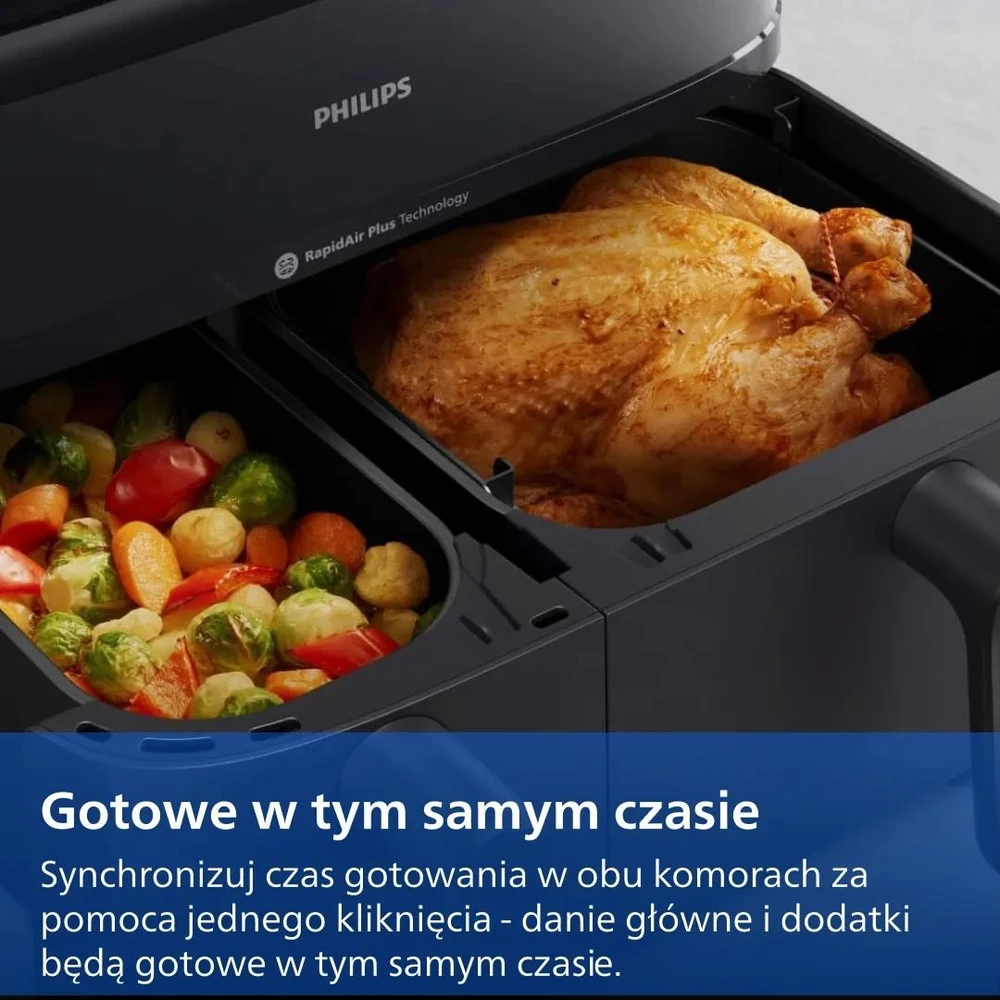 Dviejų krepšelių gruzdintuvė su garų funkcija Philips 5000 series NA552/00, 9 l