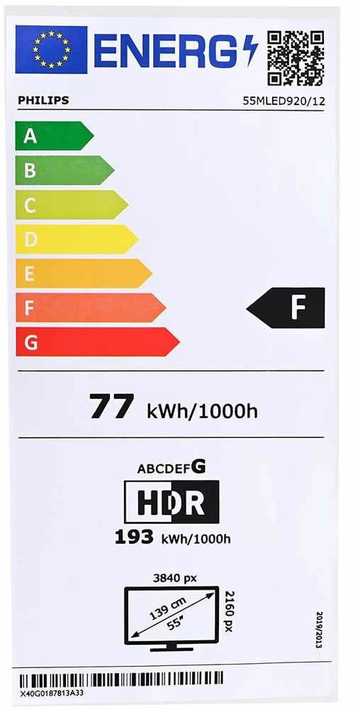 LED televizorius „Philips QD MiniLED“, 4K „Ambilight“, 55MLED920/12
