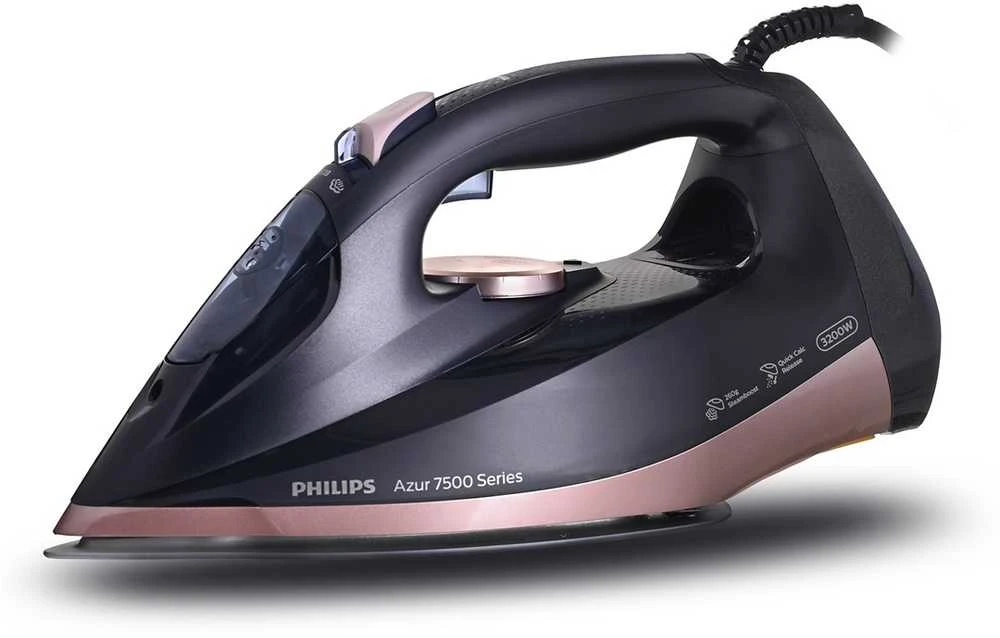 Philips | DST7510/80 | Garų lygintuvas | 3200 W | Vanduo tank capacity 300 ml | Continuous steam 55 g/min | Steam boost performance 260 g/min | Mėlyna/Gold