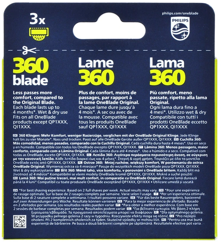 Keičiamasis peiliukas Philips OneBlade QP430/50, 3 vnt.