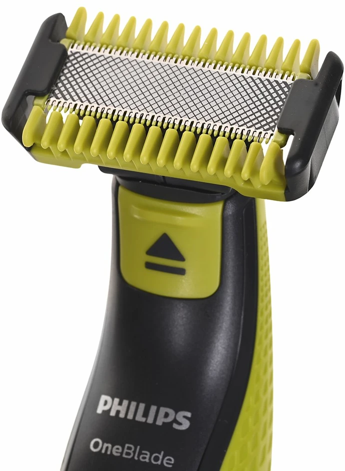 Barzdaskutė „Philips Norelco OneBlade QP2824/10“ vyriškas skustuvas su tinklelio formos skustuvu, žalsvai žalia spalva