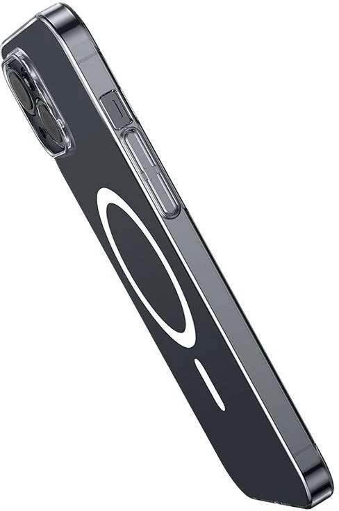 Telefono dėklas Baseus Magnetic Crystal Clear, skirtas iPhone 13 (skaidrus) su viso grūdinto stiklo ekrano apsauga ir valymo rinkiniu