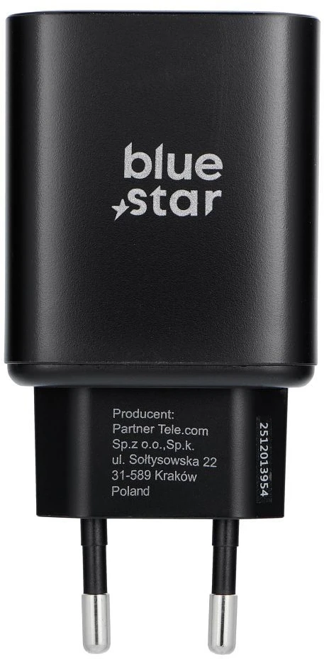 BlueStar Phone charger Blue Star USB C AVS (iPhone 17Pro/Pro Max) SFC2.0 3A 60W TFB-SFC-60W juodas