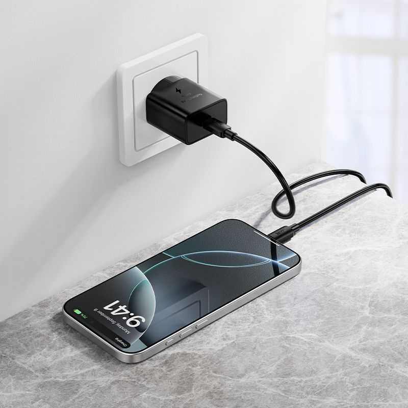 Telefono įkroviklis Hoco USB C QC PD 25W N76 juodas
