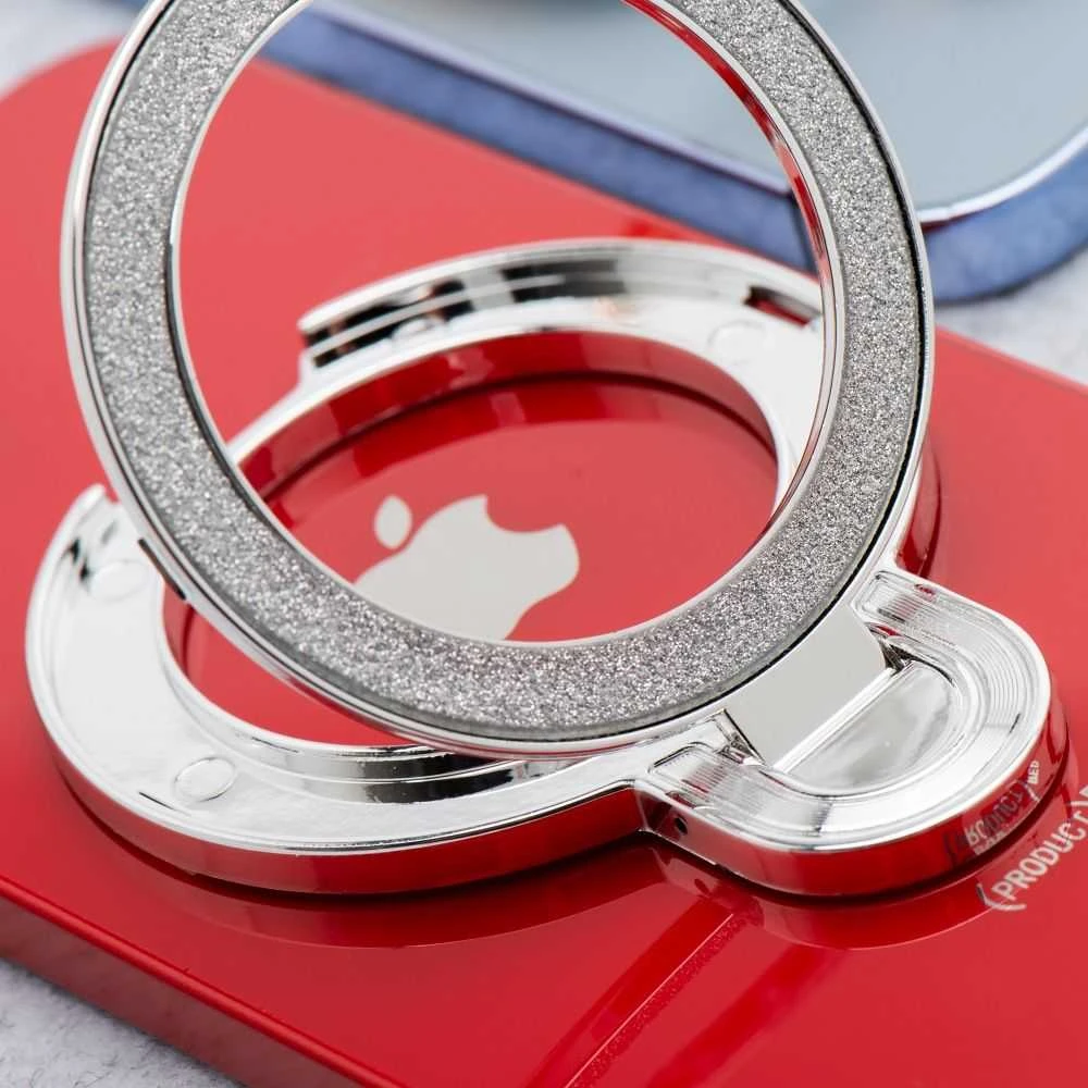 OEM telefono stovas CIRCLE GLITTER - priklijuojamas - sidabrinas