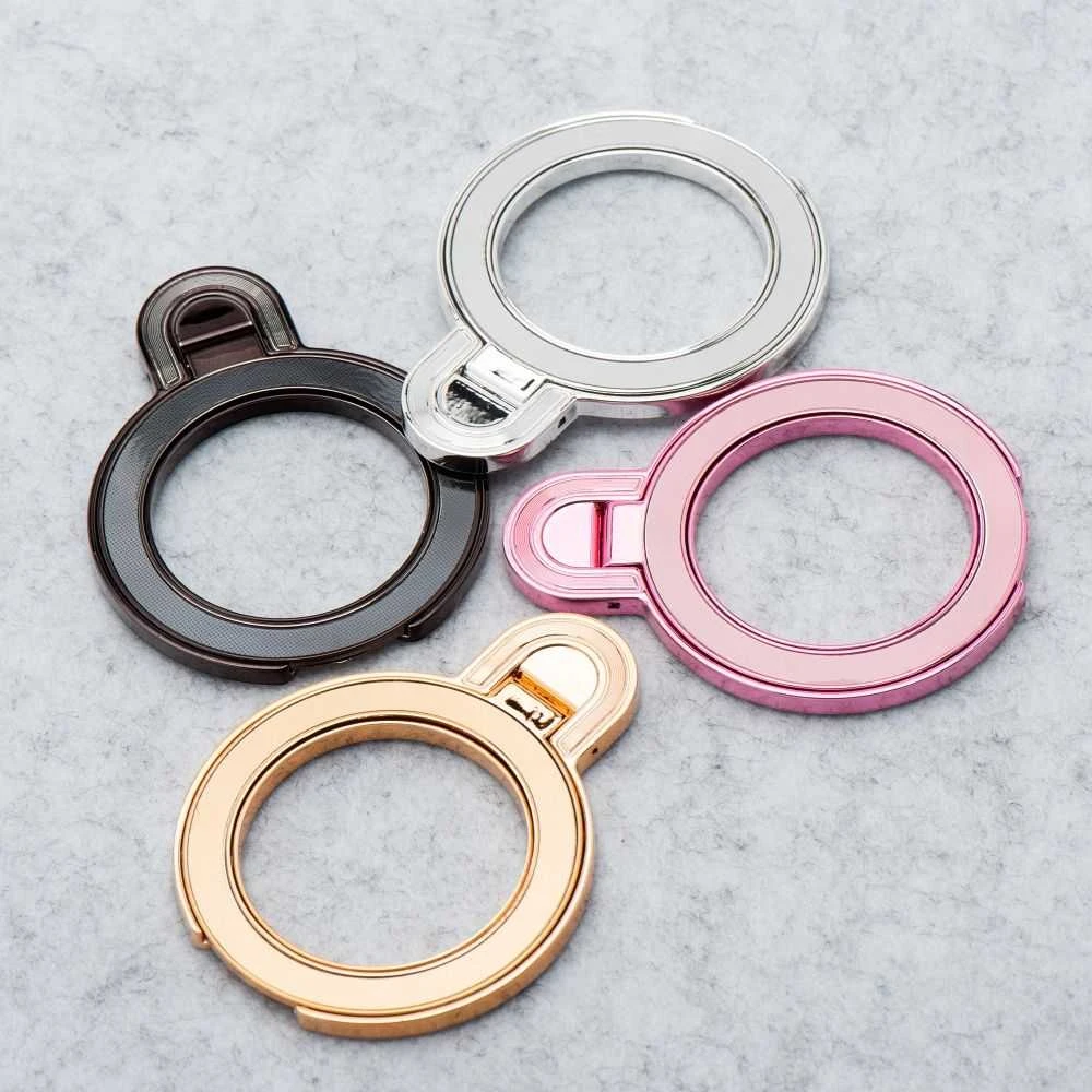 OEM telefono stovas CIRCLE MIRROR - priklijuojamas - sidabrinis