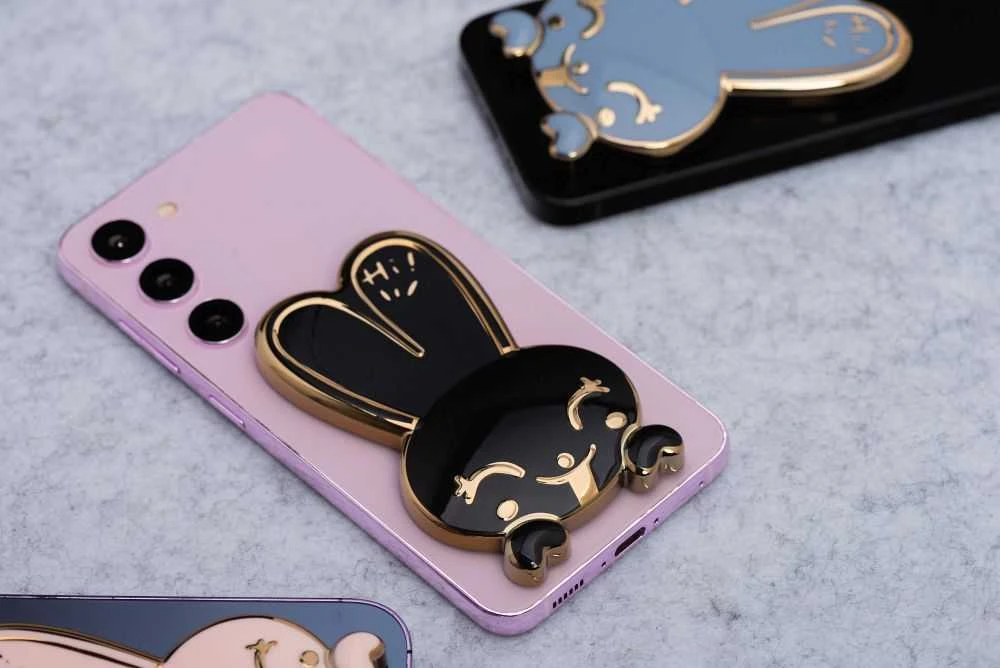 OEM telefono stovas RABBIT - priklijuojamas - juodas