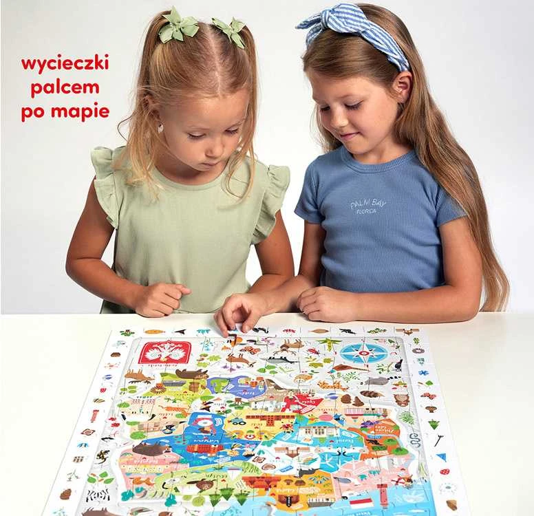 CzuCzu stebėjimo dėlionė Lenkijos žemėlapis 100 vienetų 5+ plakatas ZA5561