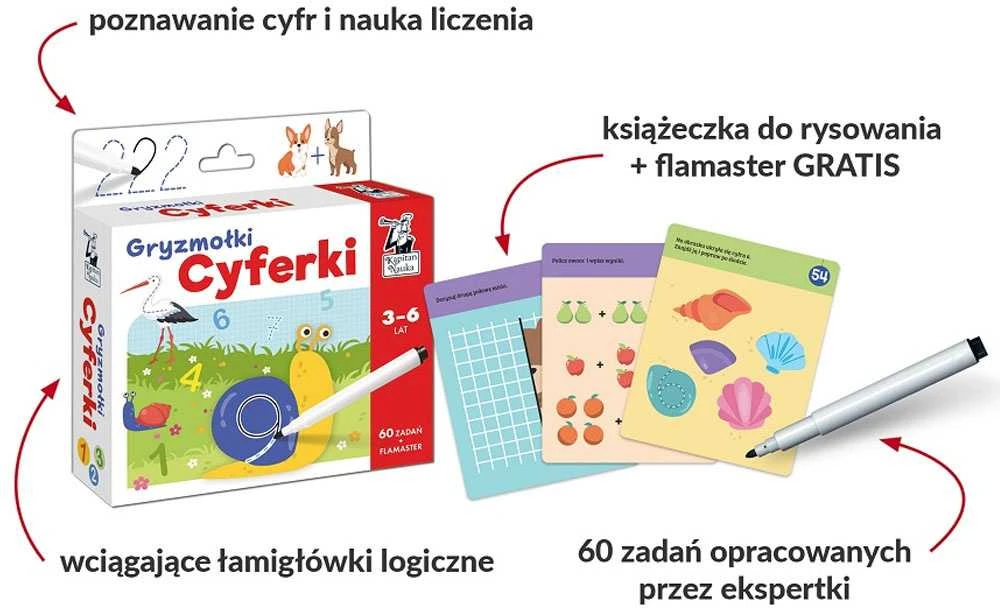 Kapitan Nauka Piešimo kortelės Doodle Numbers 3-6l KS0668
