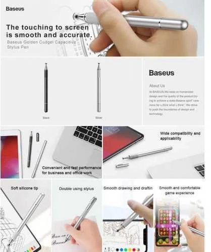 Rašiklis Baseus Golden Cudgel Stylus - Sidabrinis