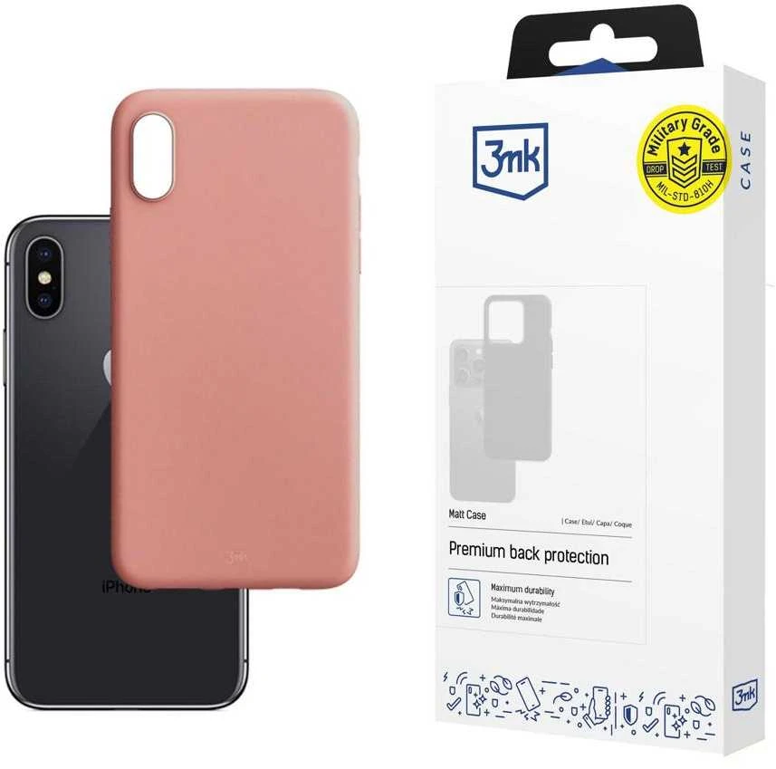 3Mk apsauginis matinis dėklas iPhone X / XS - Rožinė