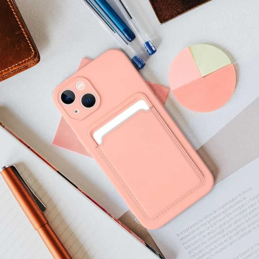 Forcell OEM dėklas, skirtas „iPhone 14 PRO“ kortelių dėklui, rožinis