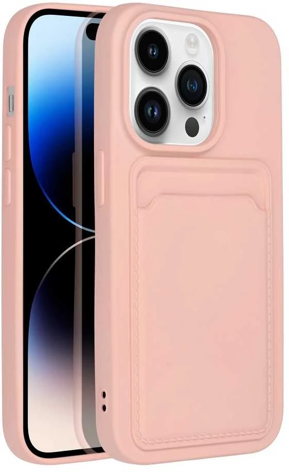 Forcell OEM dėklas, skirtas „iPhone 14 PRO“ kortelių dėklui, rožinis