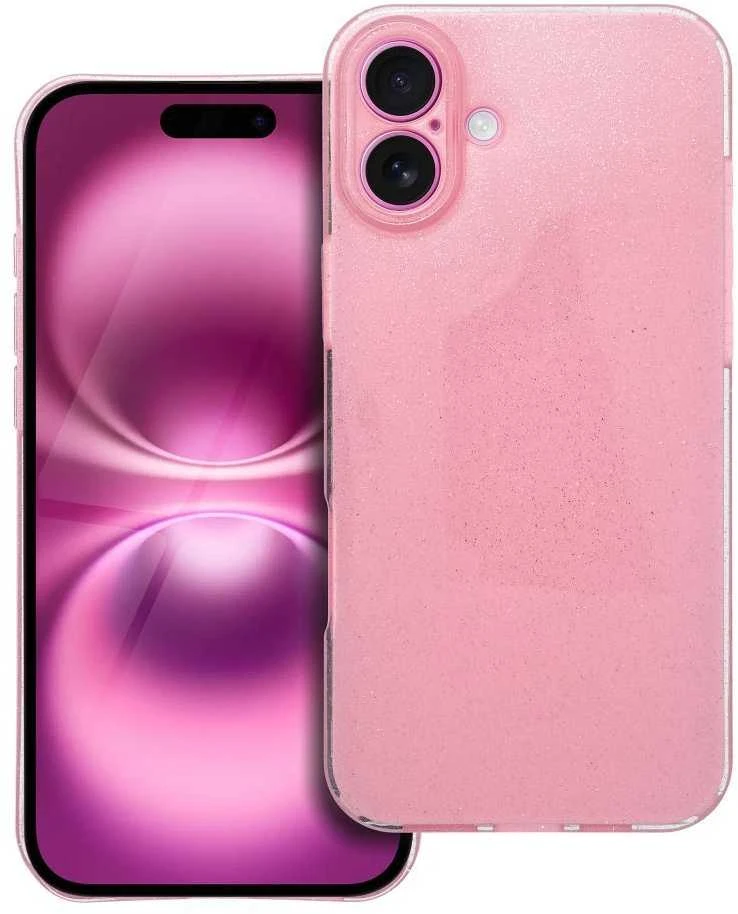 Dėklas Oem CLEAR CASE 2 mm BLINK skirtas IPHONE 16 Plus rožinis