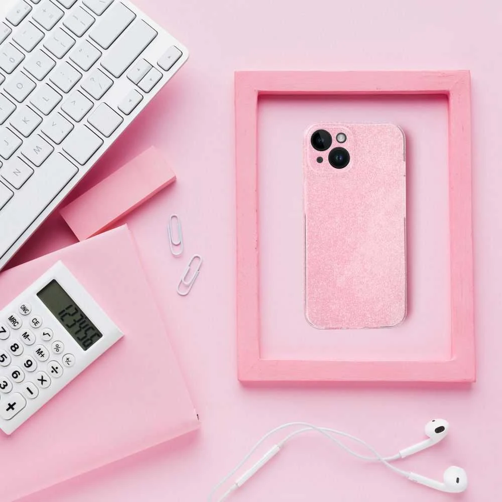 Dėklas Oem CLEAR CASE 2 mm BLINK skirtas IPHONE 16 Plus rožinis