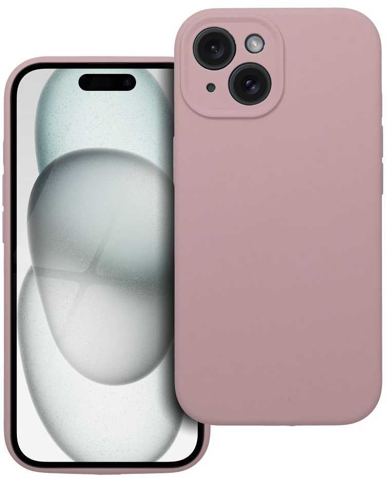 Oem dėklas, skirtas iPhone 15, silikoninis 2 mm (su fotoaparato apsauga), pudrinės rožinės spalvos