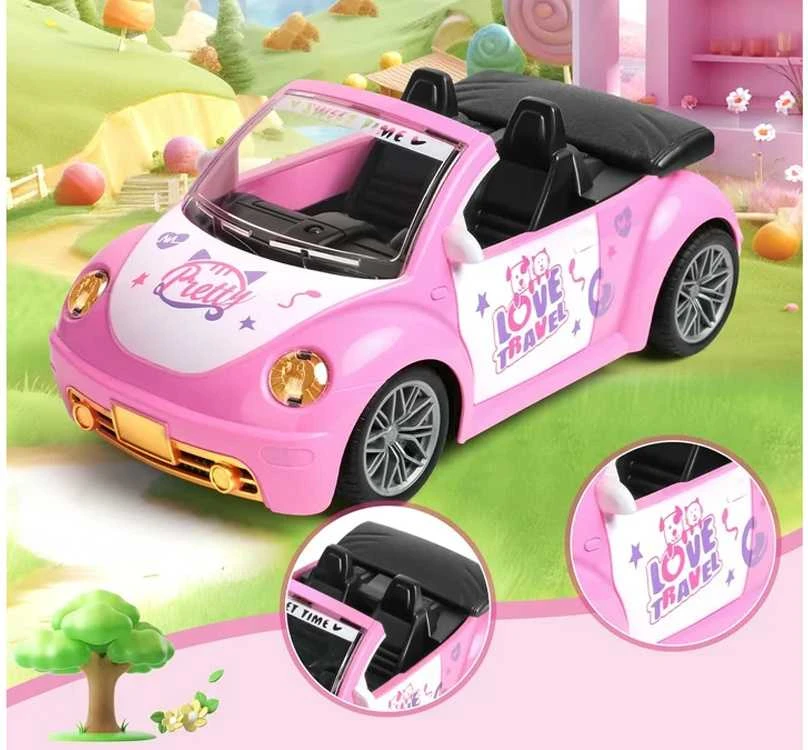 Jokomisiada Doll Car – Rožinė Convertible RC Car with Remote for Girls ZA5908