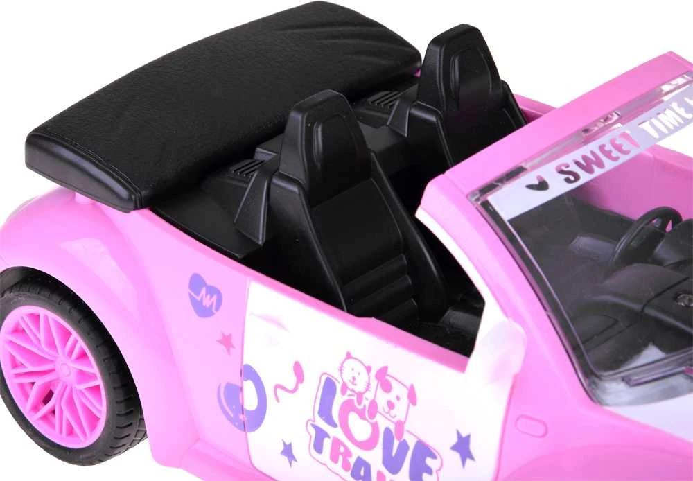 Jokomisiada Doll Car – Rožinė Convertible RC Car with Remote for Girls ZA5908