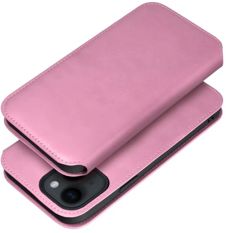 OEM atverčiamas dėklas, skirtas „iPhone 16 PLUS“ su dviem kišenėmis, šviesiai rožinis
