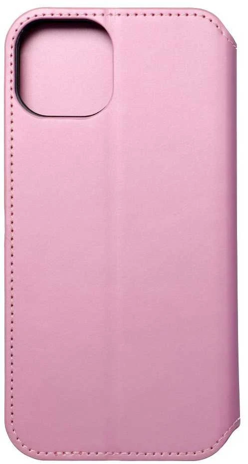 OEM atverčiamas dėklas, skirtas iPhone 15 PLUS su dviem kišenėmis, šviesiai rožinis