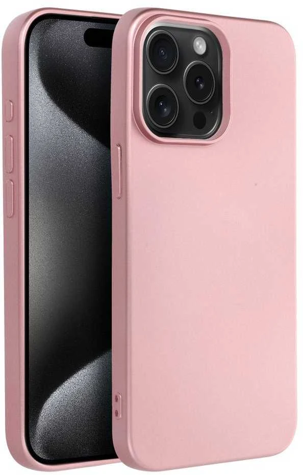 OEM dėklas, skirtas iPhone 15 PRO MAX, metalinės rožinės spalvos