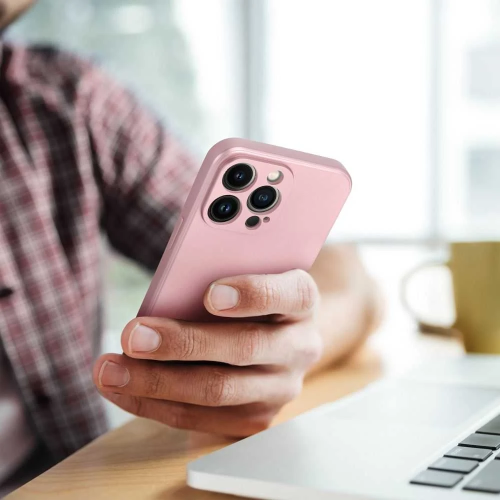 Oem Originalus dėklas, skirtas iPhone 16e (SE 4 2025) / 17e, metalinės rožinės spalvos