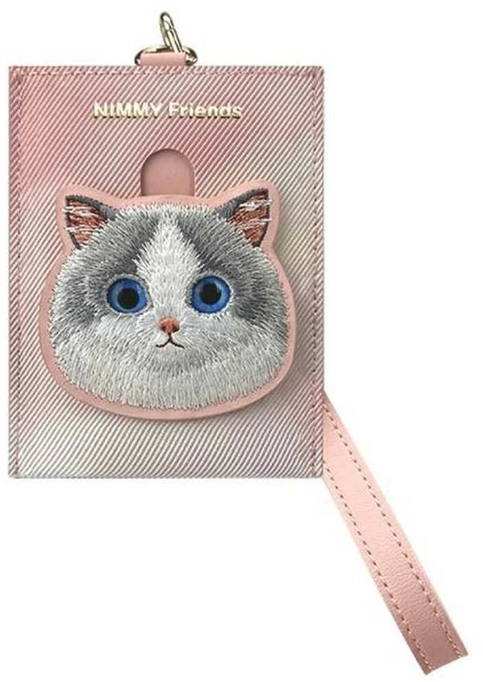Nimmy 3in1 Set phone bag + wallet + locator case rožinės spalvos Big Eyed Pet 2.0 Cat