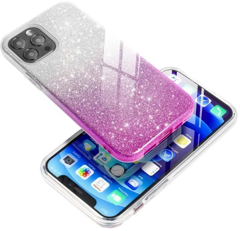 Forcell OEM dėklas, skirtas iPhone 13, blizgantis, skaidrus, rožinis