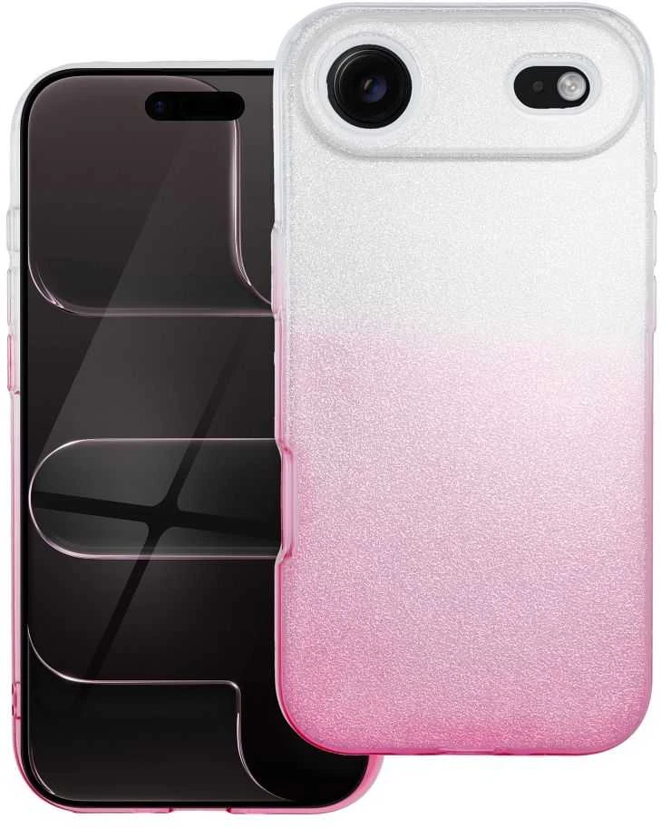 OEM dėklas, skirtas iPhone 17 AIR, blizgus, skaidrus, rožinis