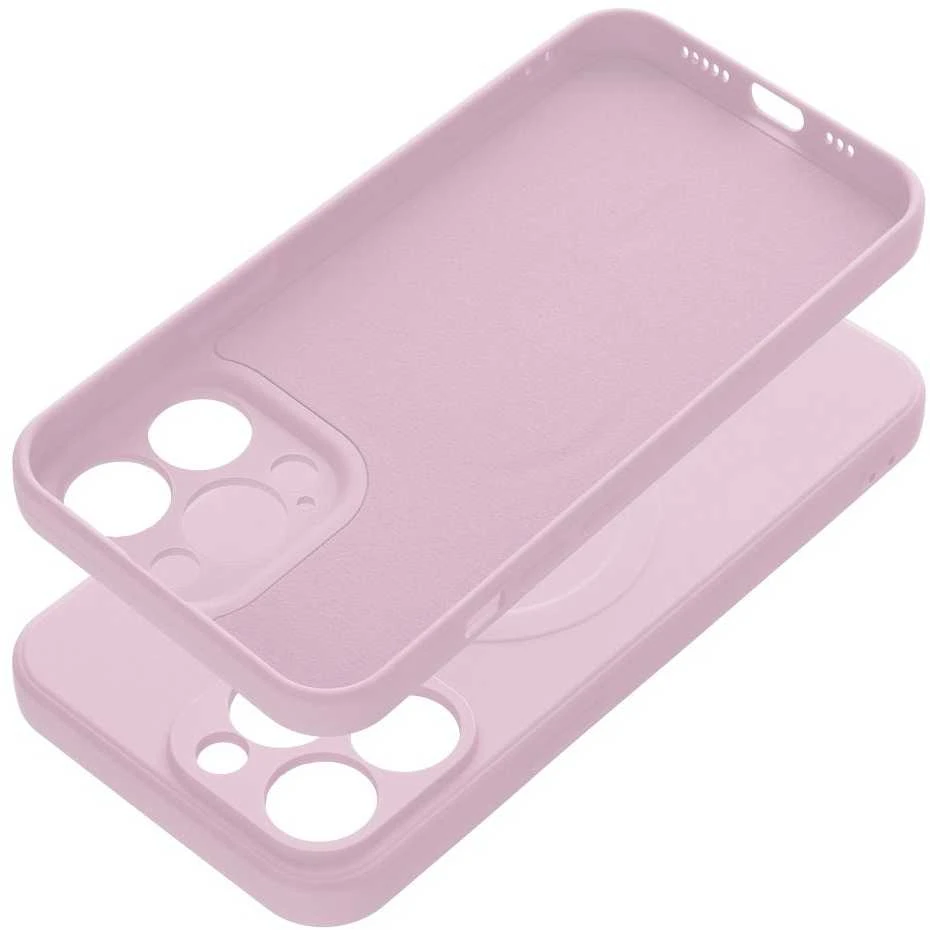 OEM dėklas, skirtas „iPhone 13 PRO“ silikoniniam „Mag“ dėklui, suderinamas su „MagSafe“ (apsauga nuo kameros), rožinis