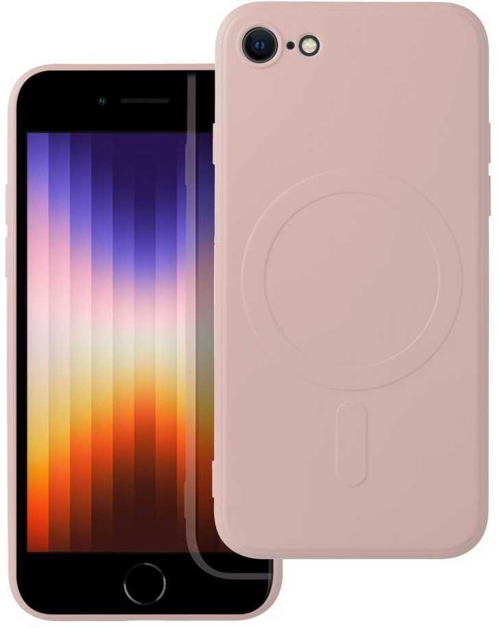 OEM dėklas, skirtas iPhone 7 / 8 / SE 2020 / SE 2022, silikoninis MagSafe dėklas (apsauga nuo kameros), rožinis