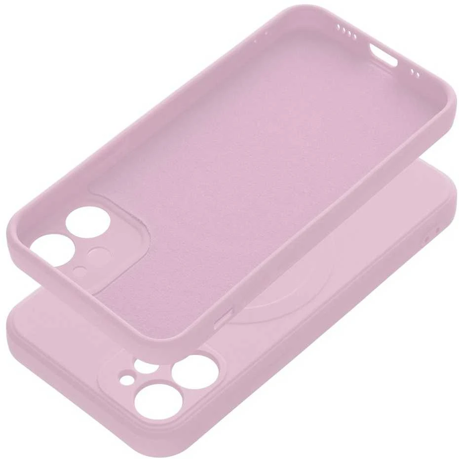 OEM dėklas, skirtas „iPhone 12 MINI“ silikoniniam „Mag“ dėklui, suderinamas su „MagSafe“ (apsauga nuo kameros), rožinis