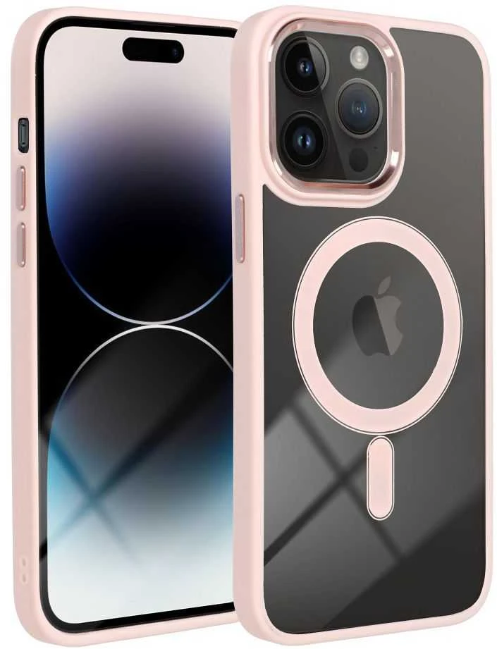 Oem dėklas, skirtas iPhone 12 / 12 PRO Color Edge Mag Cover, suderinamas su MagSafe, rožinės spalvos